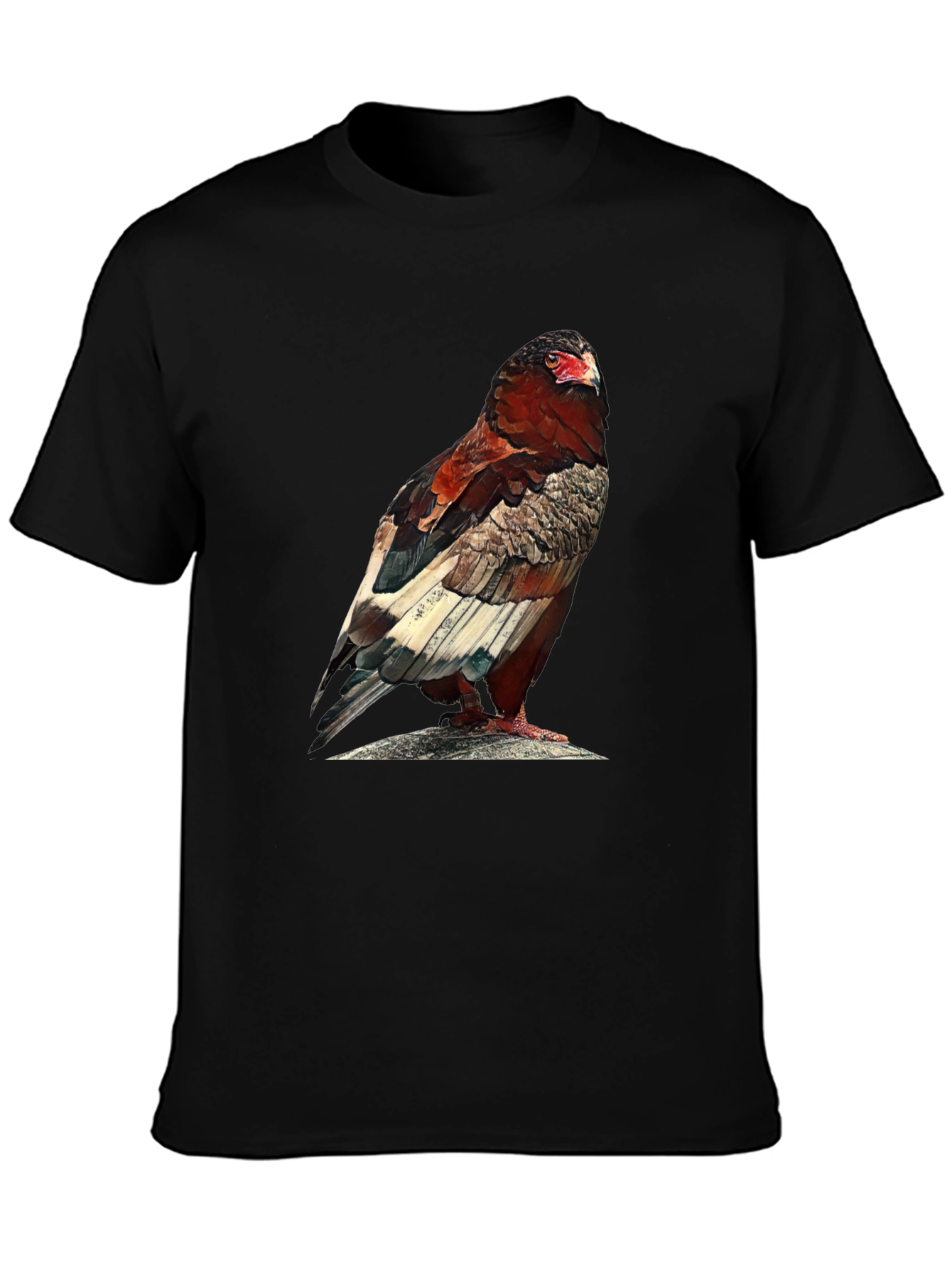 Camiseta Negra con Estampado de Águila