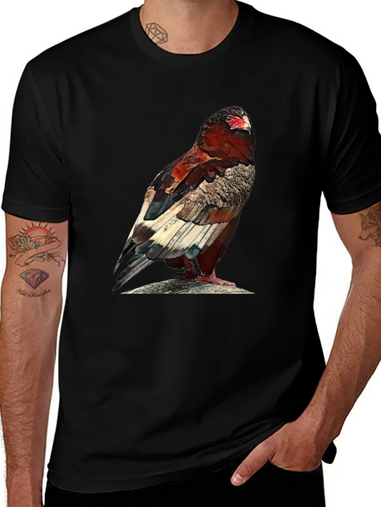 Camiseta Negra con Estampado de Águila