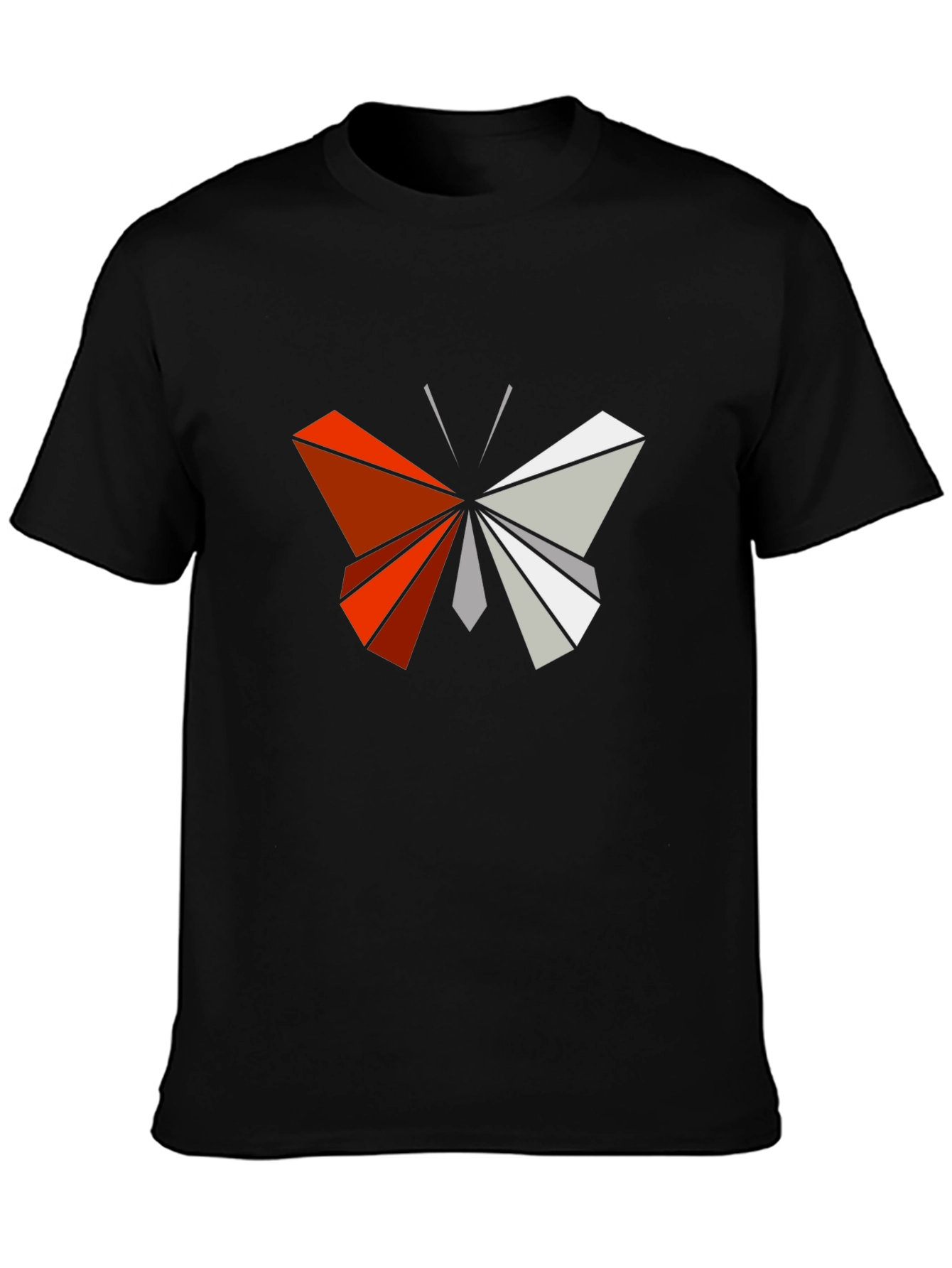 Camiseta Negra con Mariposa Geométrica