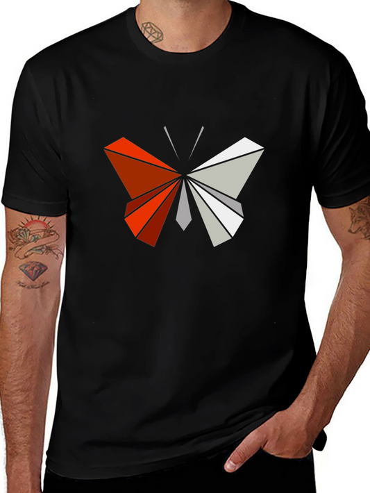 Camiseta Negra con Mariposa Geométrica