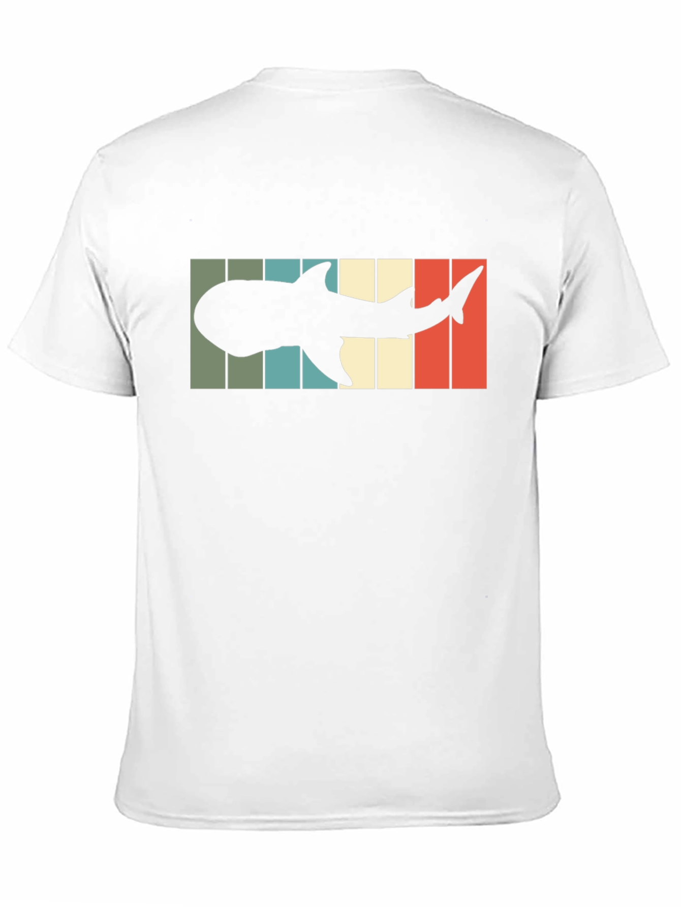 Camiseta Hombre Diseño Retro Silueta Tiburón Ballena