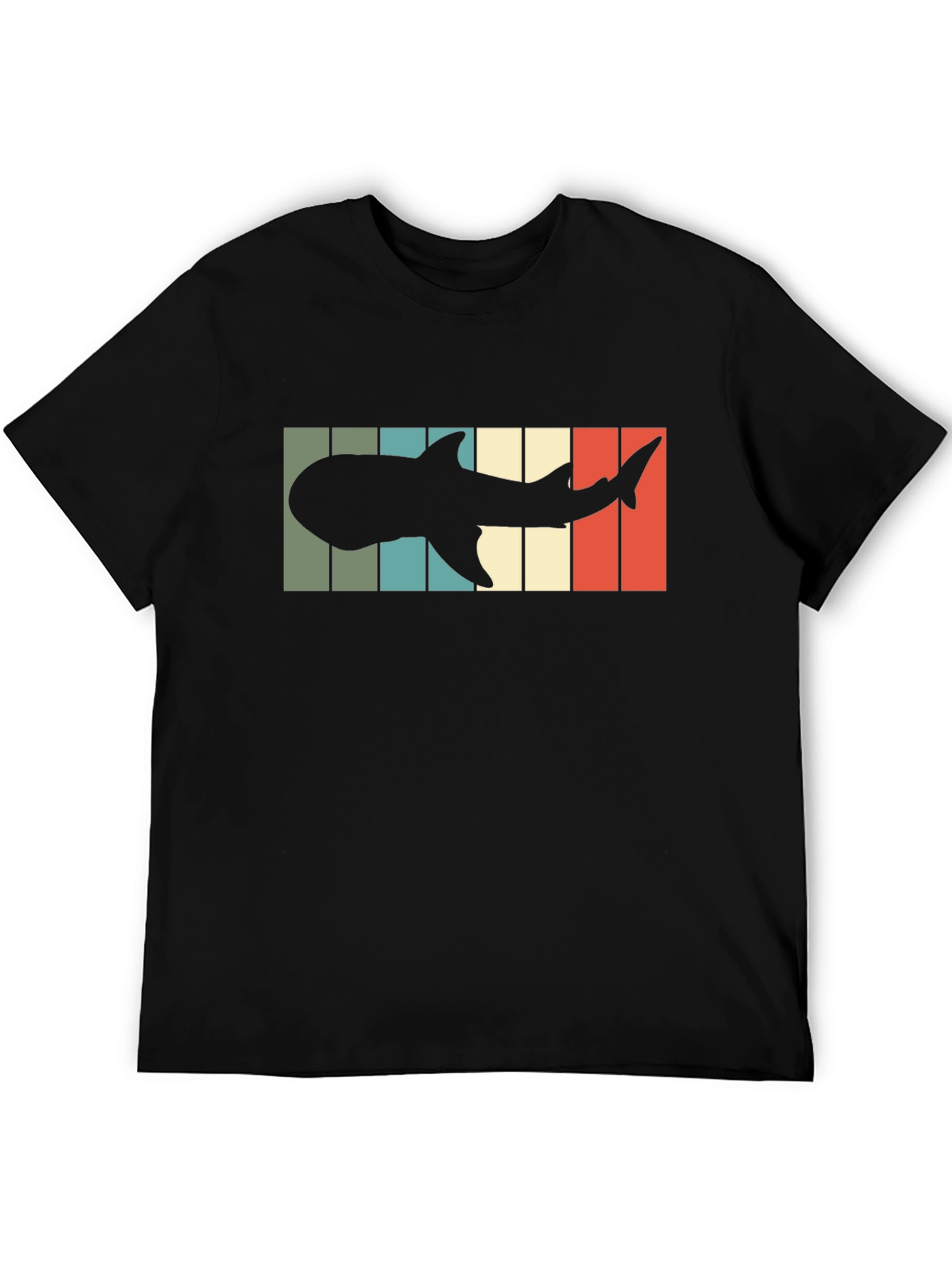Camiseta Hombre Diseño Retro Silueta Tiburón Ballena