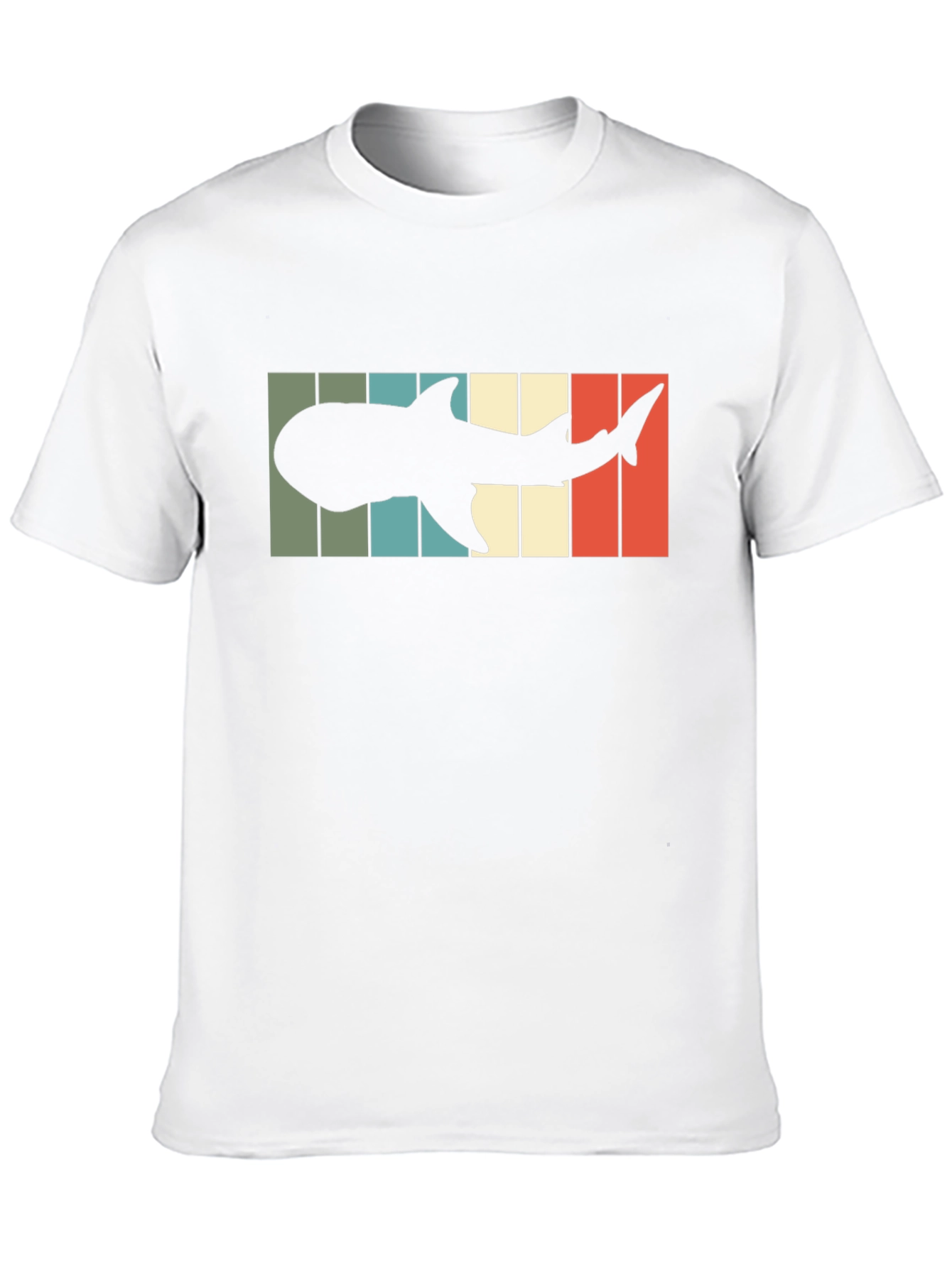 Camiseta Hombre Diseño Retro Silueta Tiburón Ballena