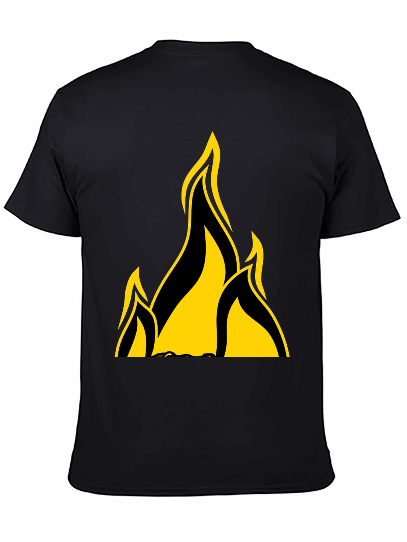 Camiseta Negra con Llamas Amarillas