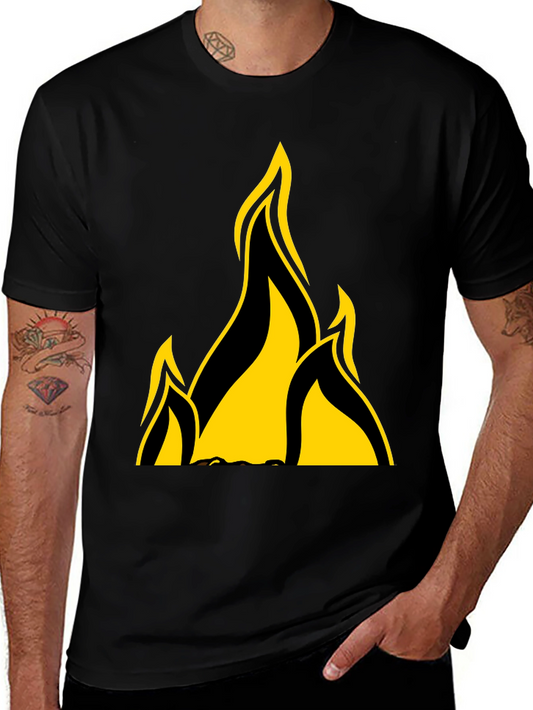 Camiseta Negra con Llamas Amarillas