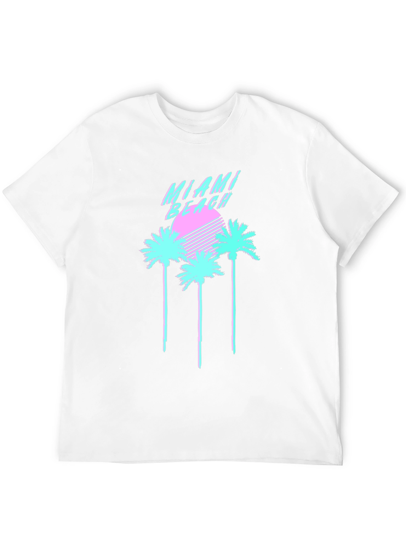 Camiseta Negra Miami Beach Retro Vaporwave