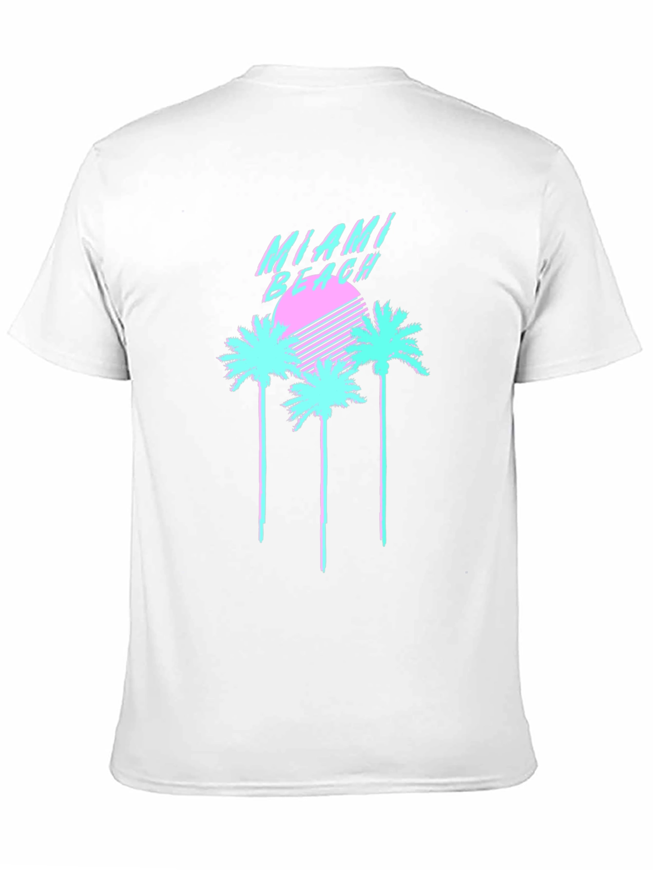 Camiseta Negra Miami Beach Retro Vaporwave