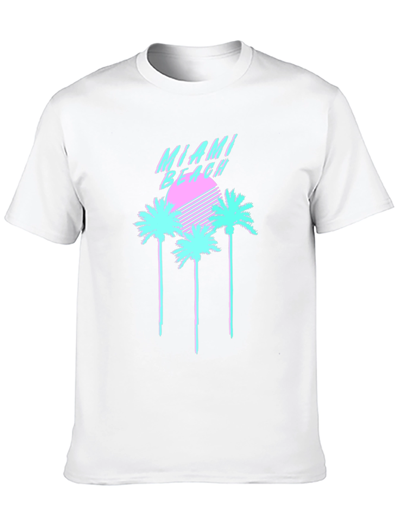 Camiseta Negra Miami Beach Retro Vaporwave