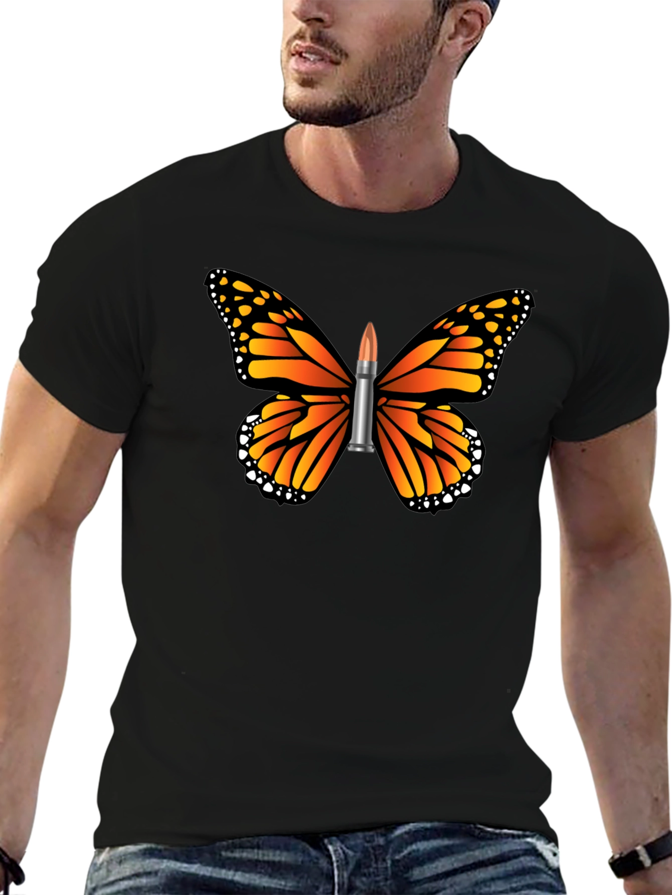 Camiseta Hombre Mariposa Bala - Estilo Único