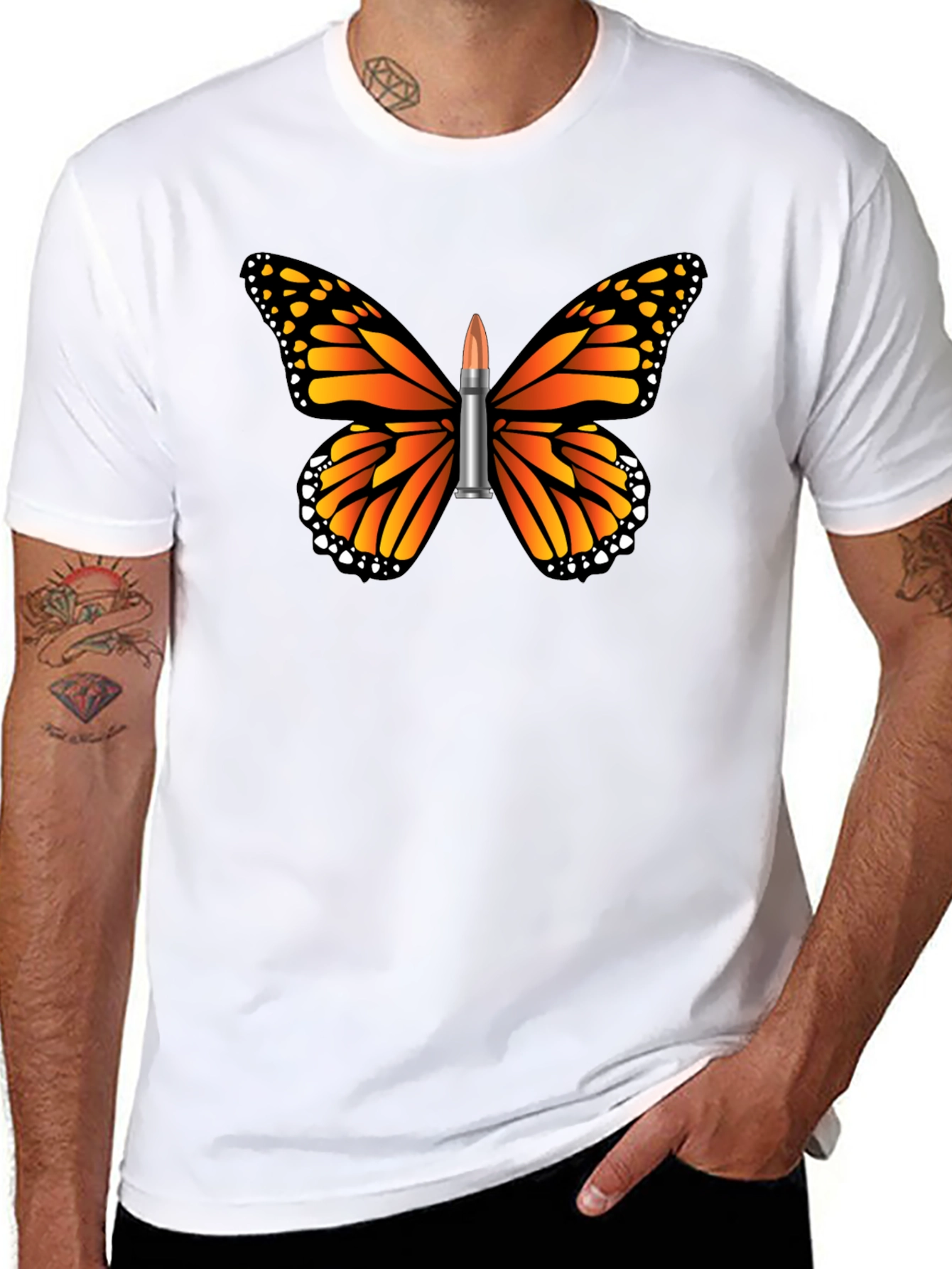 Camiseta Hombre Mariposa Bala - Estilo Único