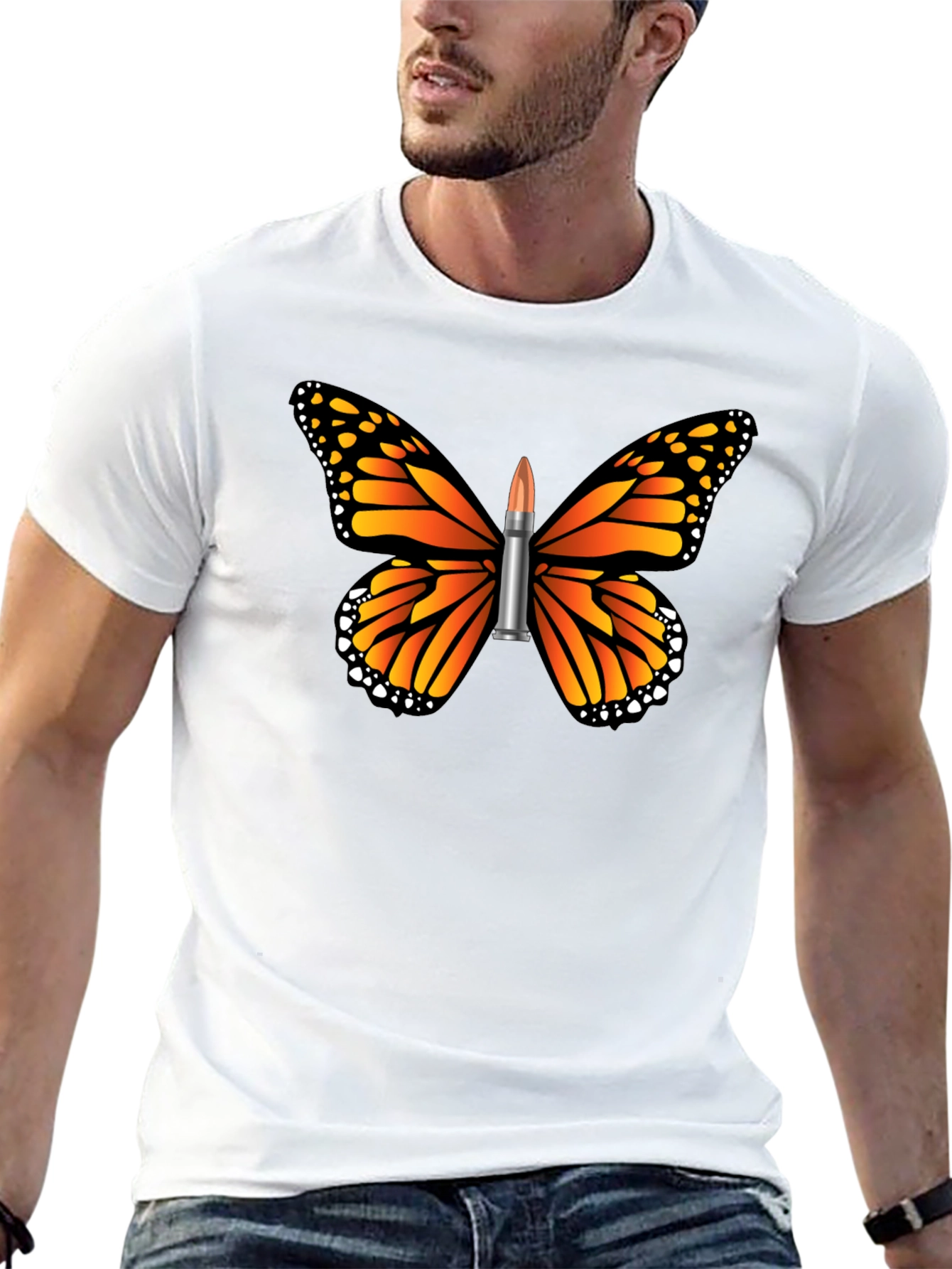 Camiseta Hombre Mariposa Bala - Estilo Único