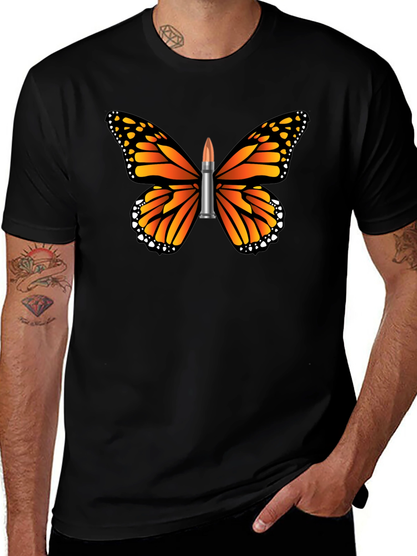 Camiseta Hombre Mariposa Bala - Estilo Único