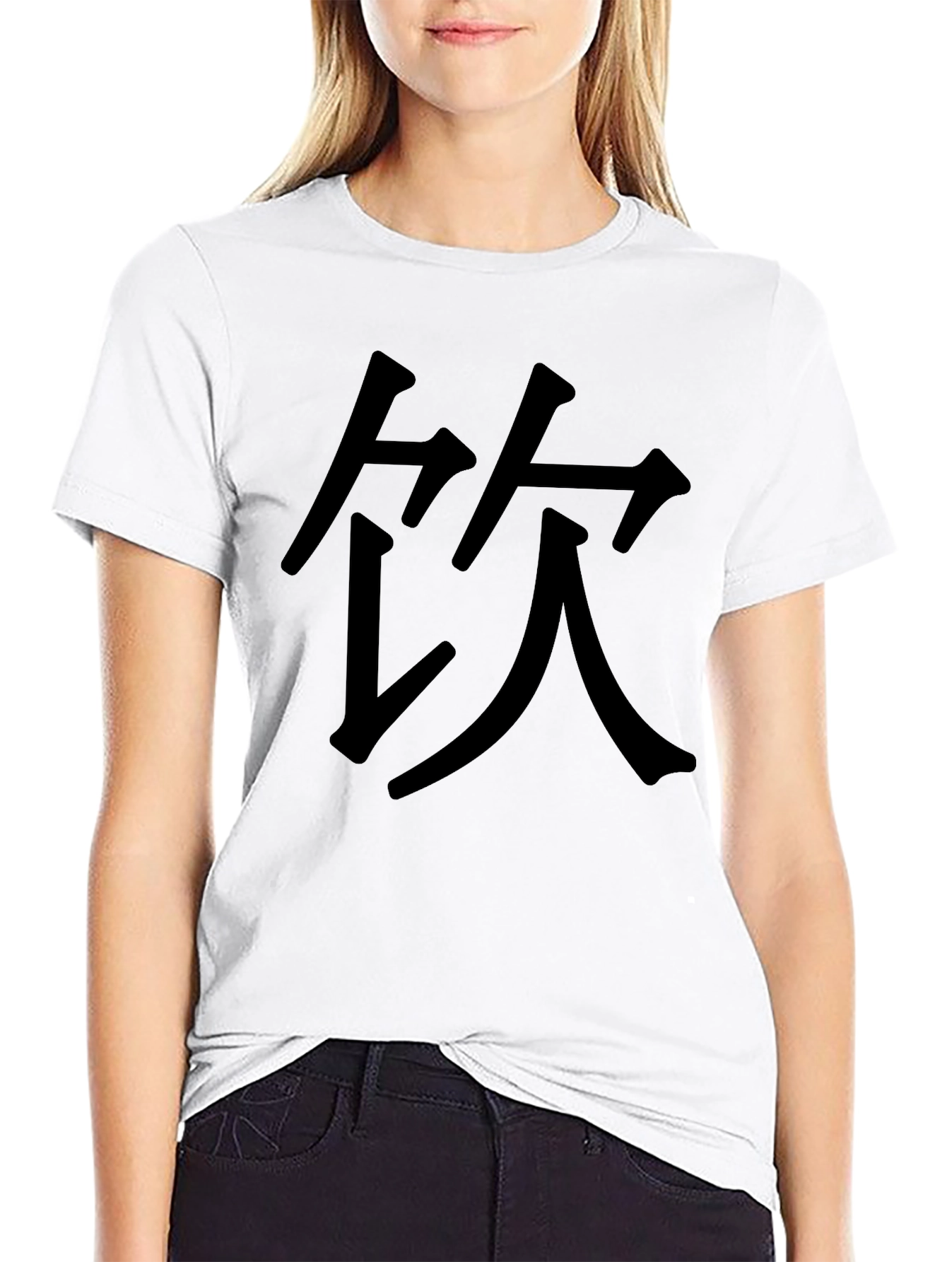 Camiseta Negra con Kanji - Estilo Casual y Moderno