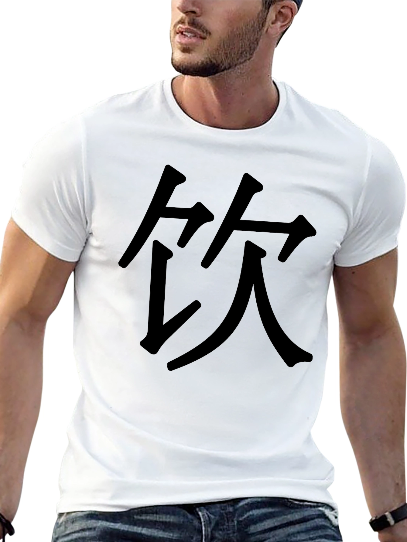 Camiseta Negra con Kanji - Estilo Casual y Moderno