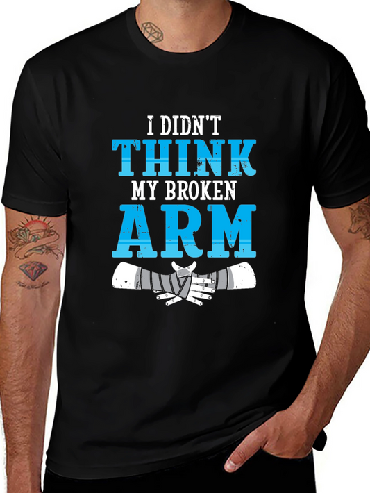Camiseta Negra Brazo Roto Humorística