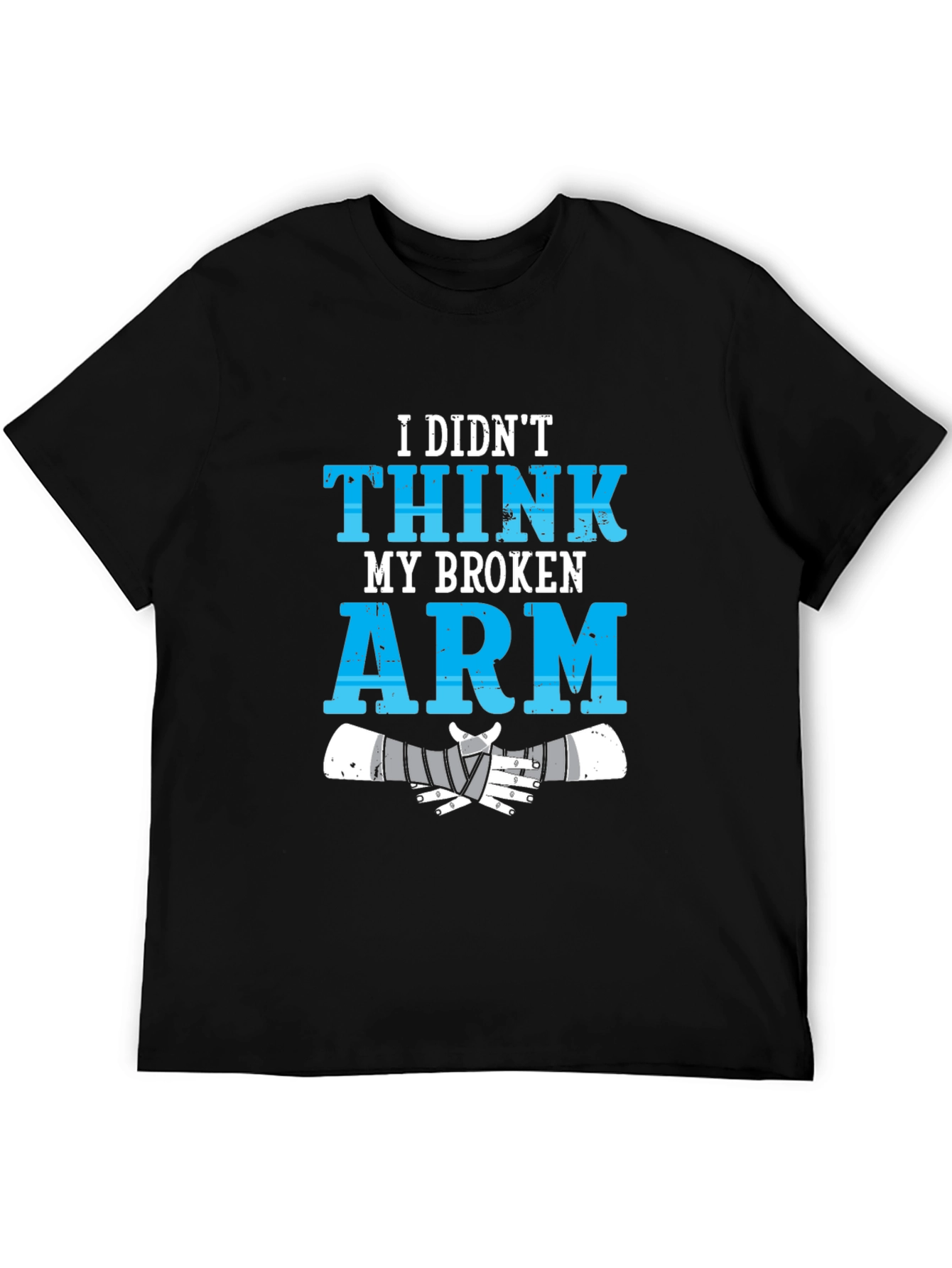 Camiseta Negra Brazo Roto Humorística