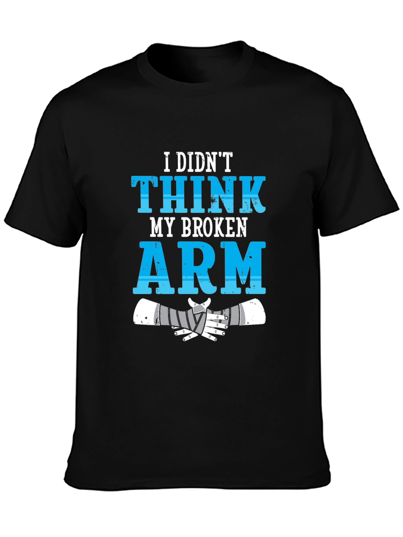 Camiseta Negra Brazo Roto Humorística