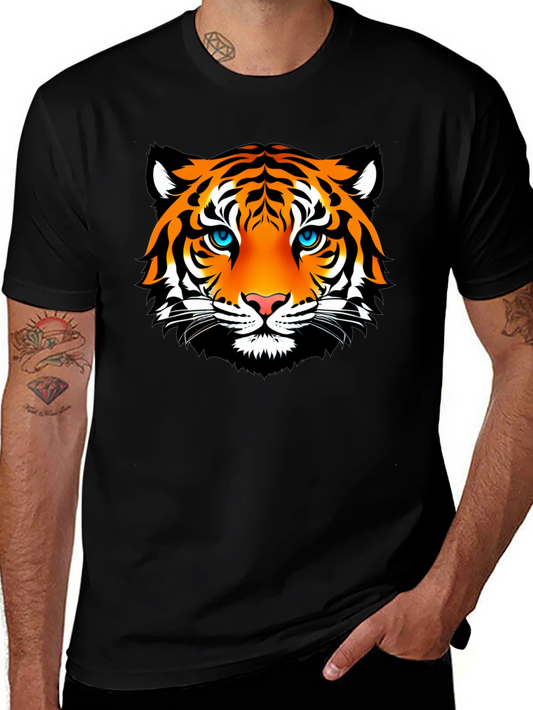 Camiseta Negra con Estampado de Tigre