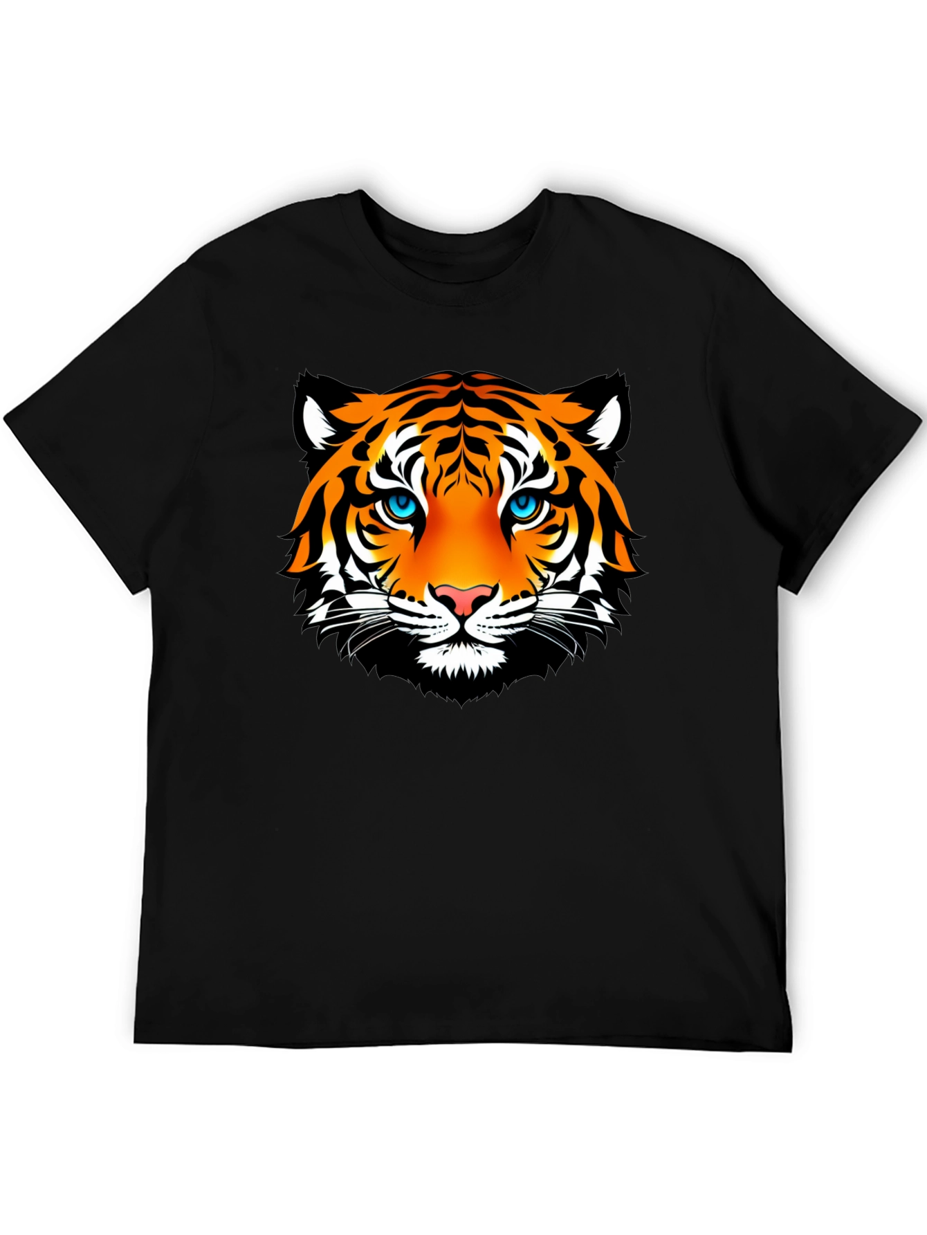 Camiseta Negra con Estampado de Tigre