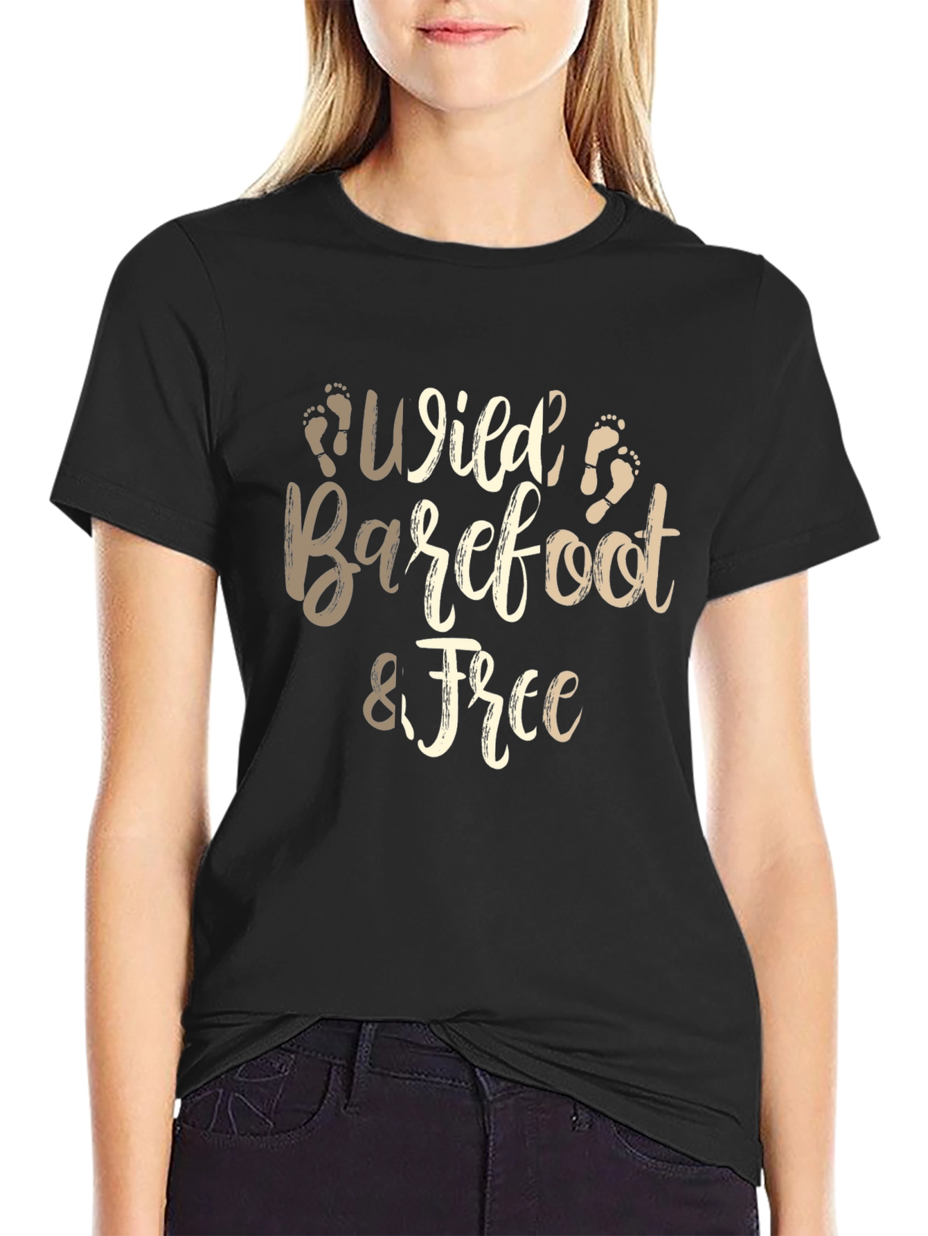 Camiseta Negra Wild Barefoot & Free