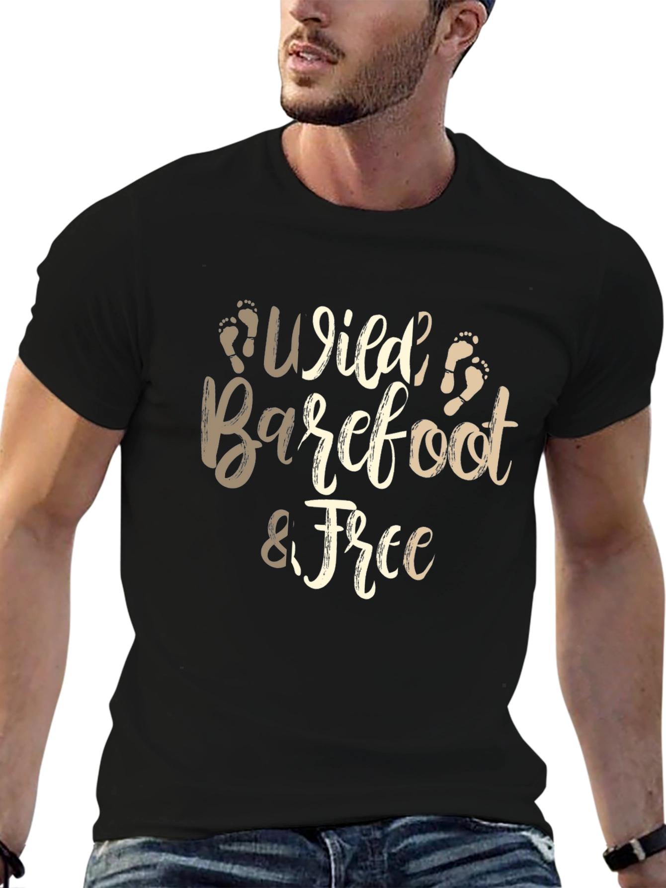 Camiseta Negra Wild Barefoot & Free