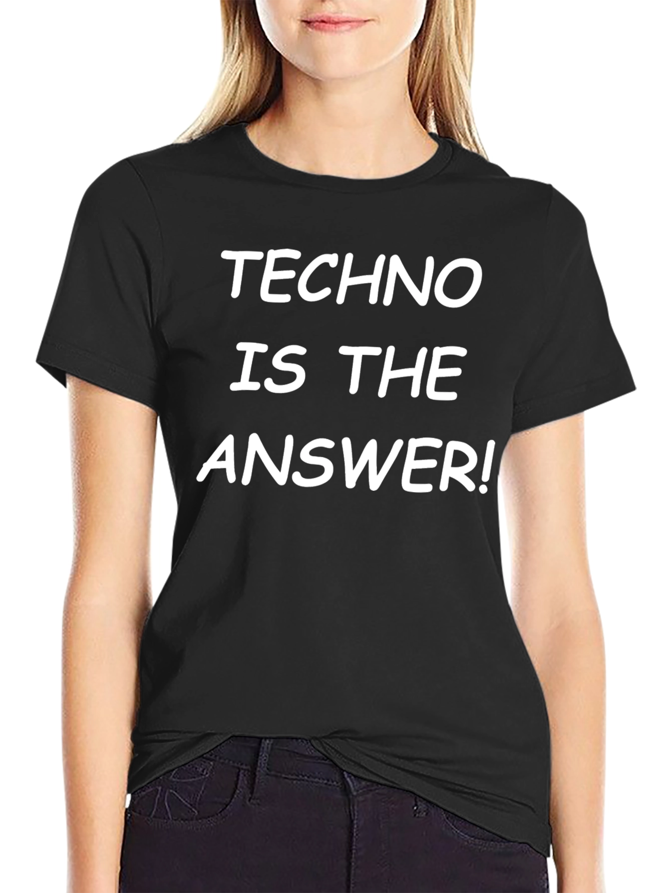 Camiseta Negra Techno is the Answer
