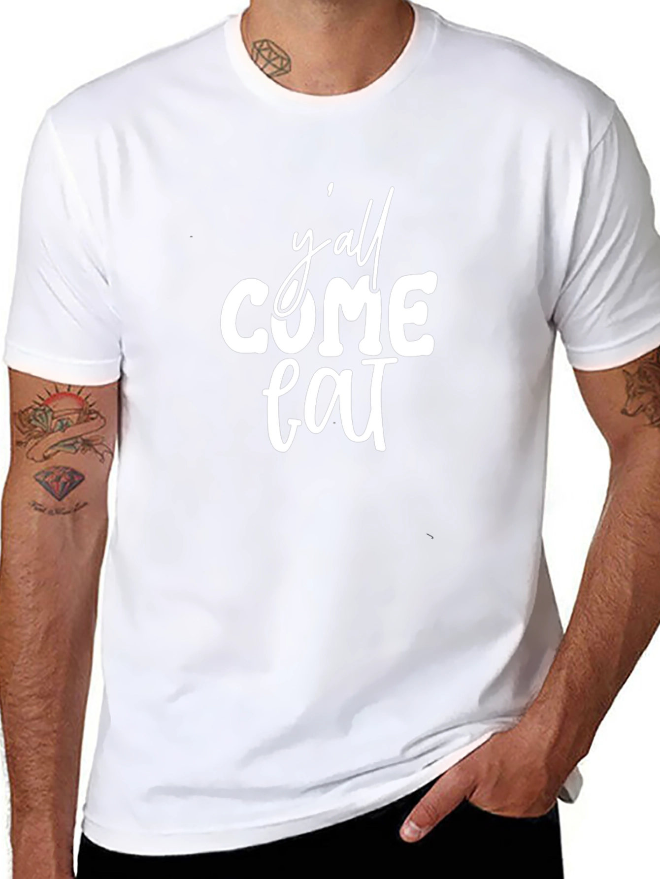 Camiseta Negra Yall Come Eat