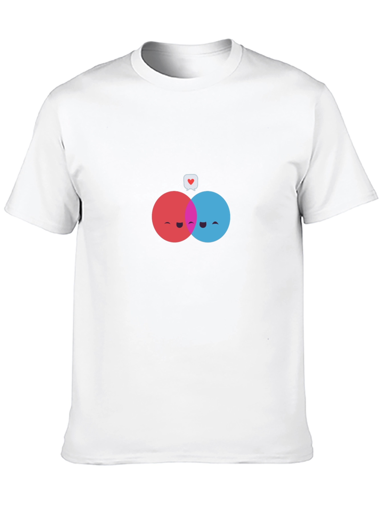 Camiseta Negra con Diseño de Círculos Enamorados