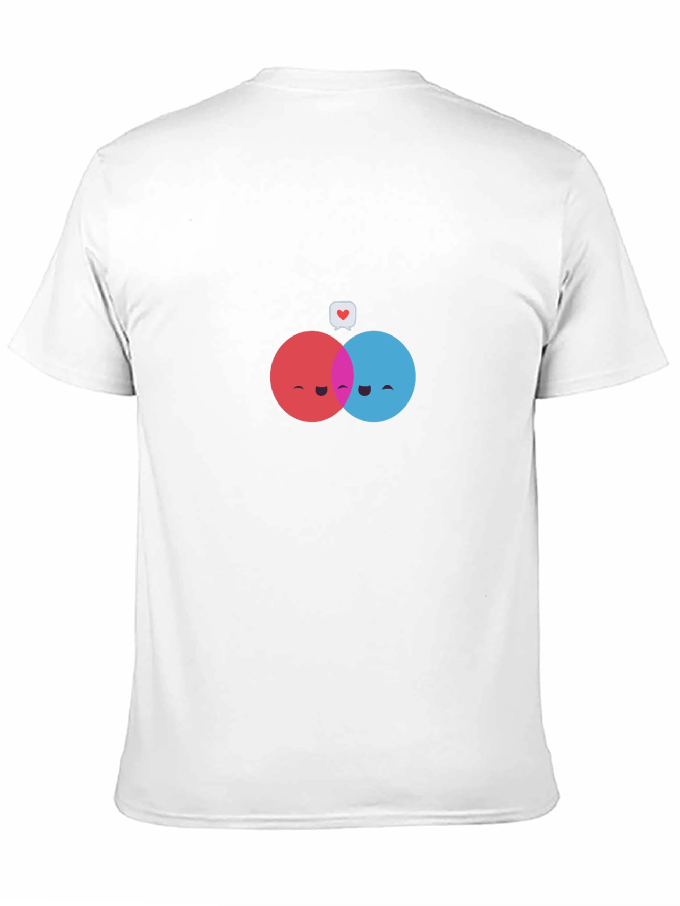 Camiseta Negra con Diseño de Círculos Enamorados