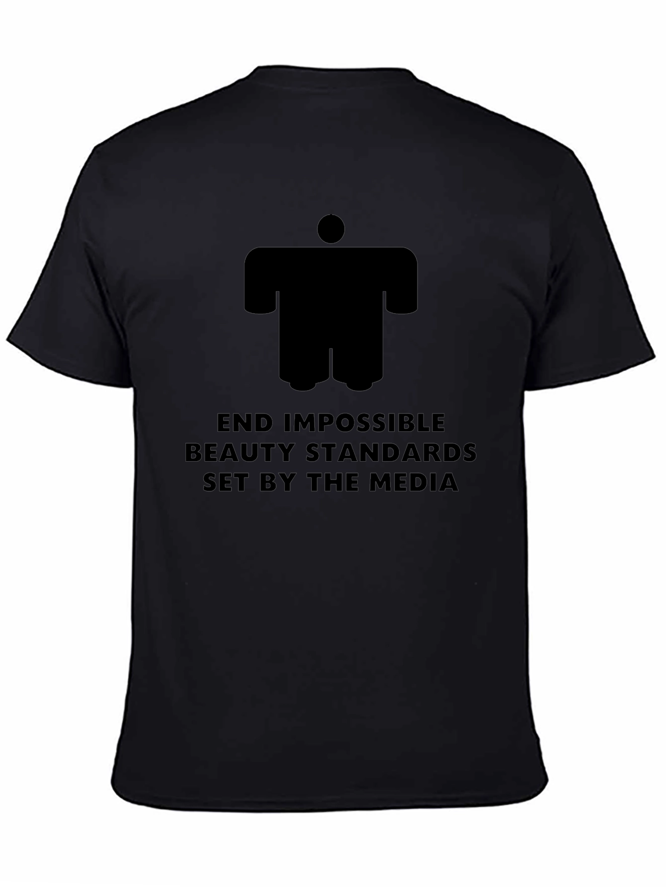Camiseta Negra Belleza Imposible con Diseño Abstracto