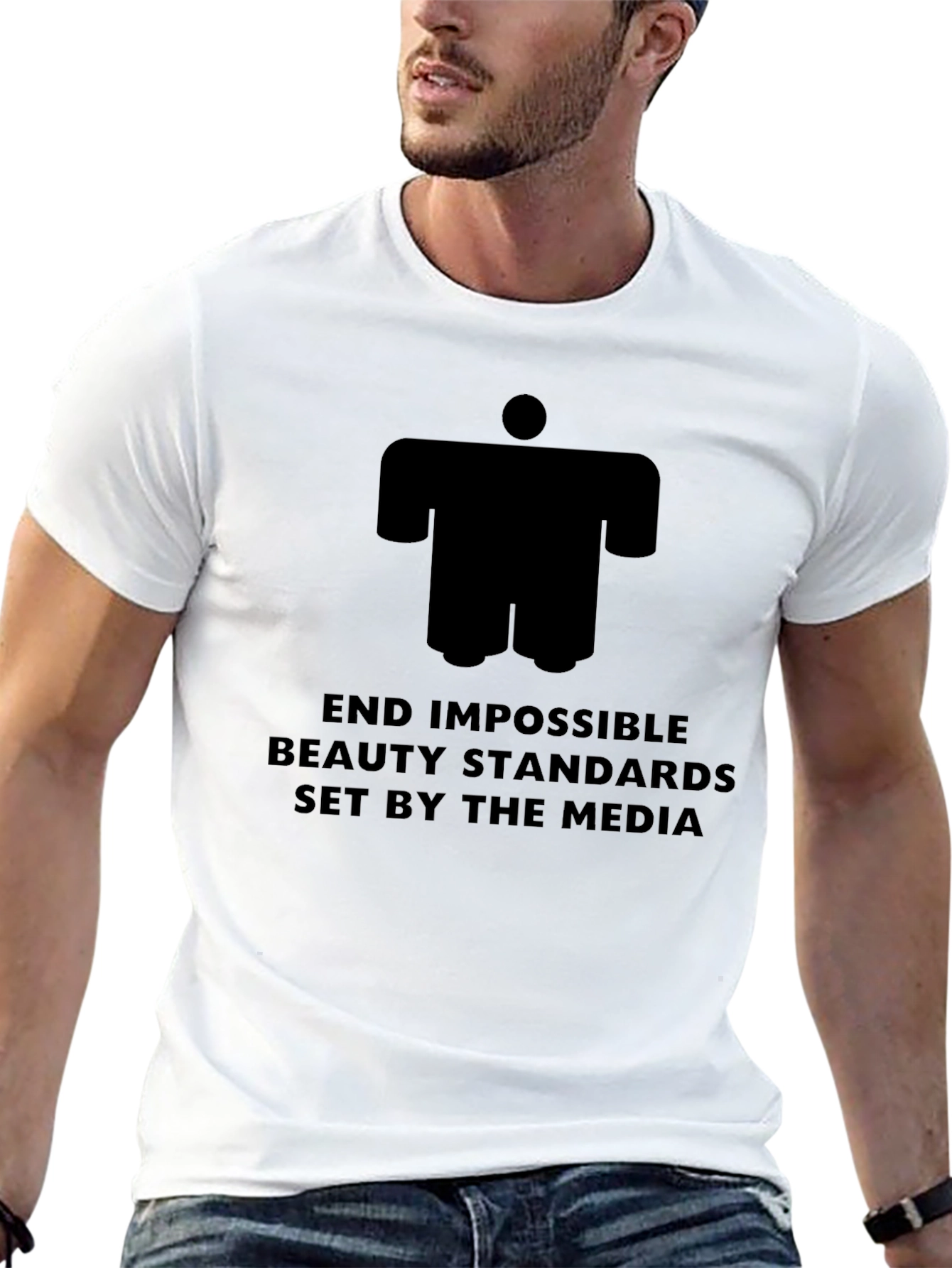 Camiseta Negra Belleza Imposible con Diseño Abstracto
