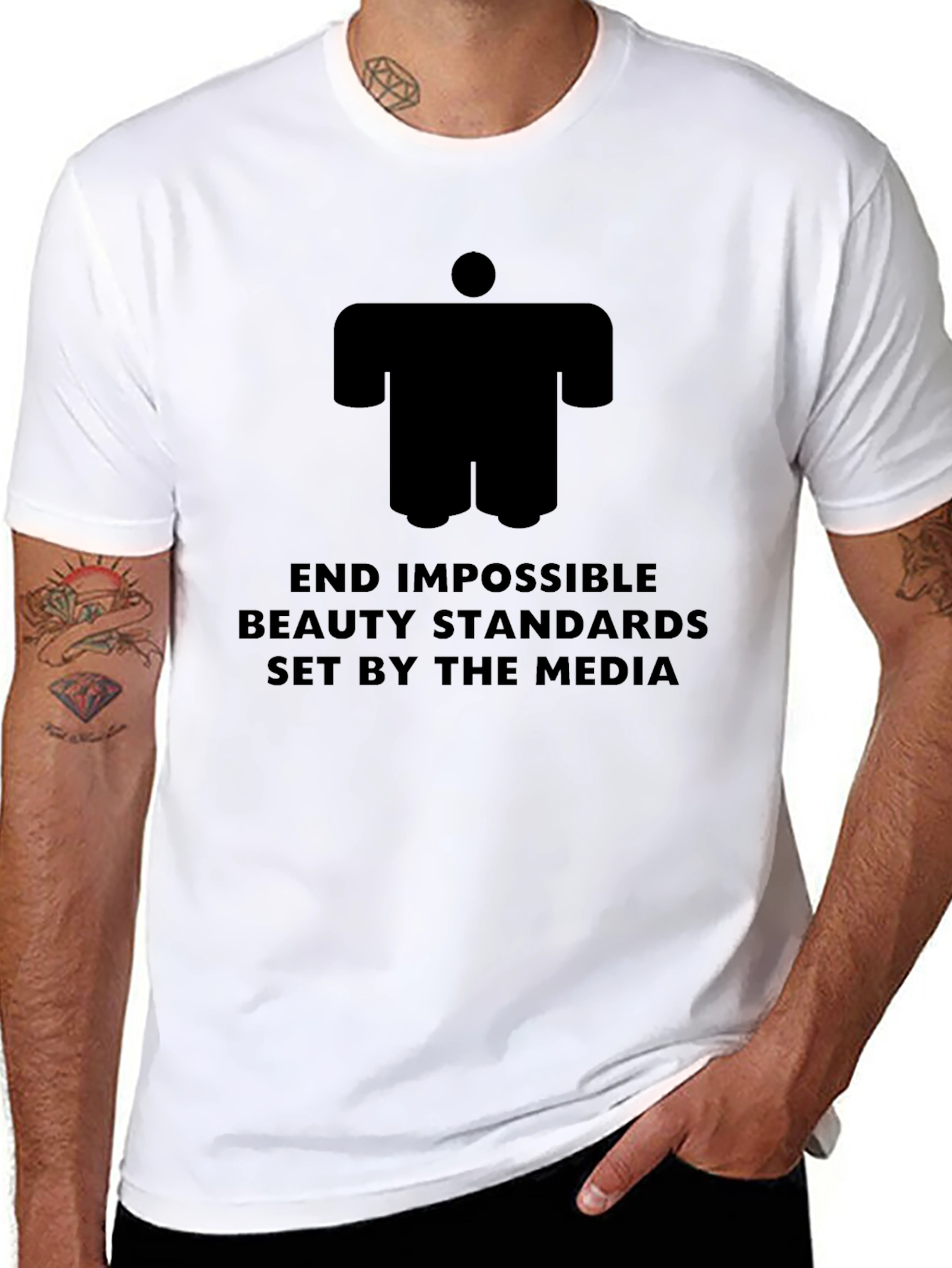 Camiseta Negra Belleza Imposible con Diseño Abstracto