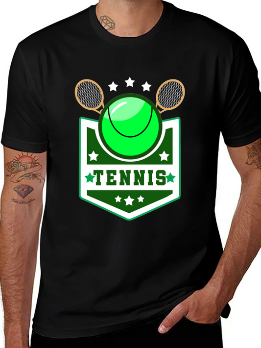 Camiseta Negra Diseño Tenis