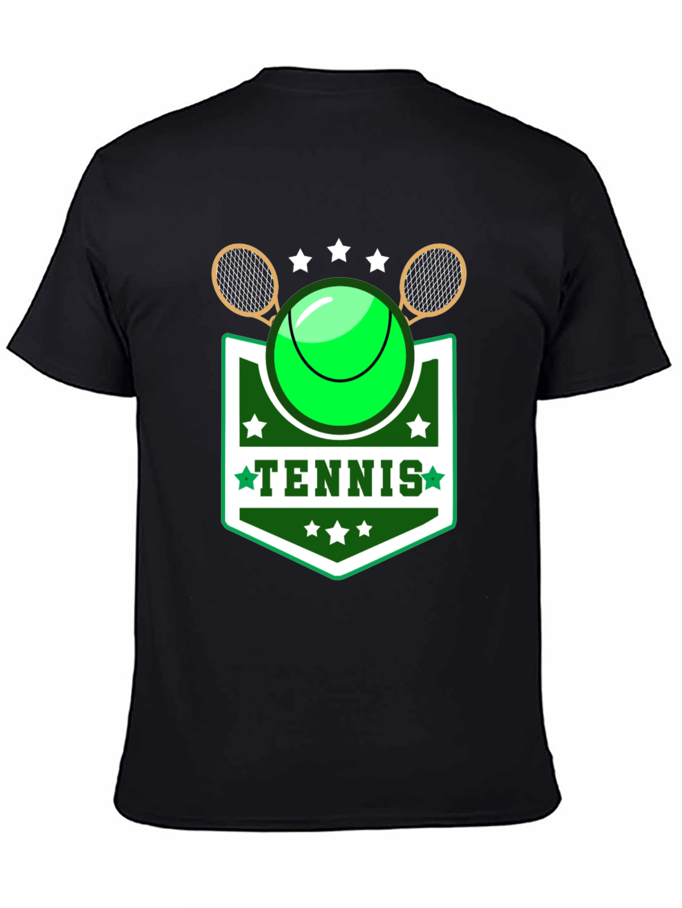 Camiseta Negra Diseño Tenis