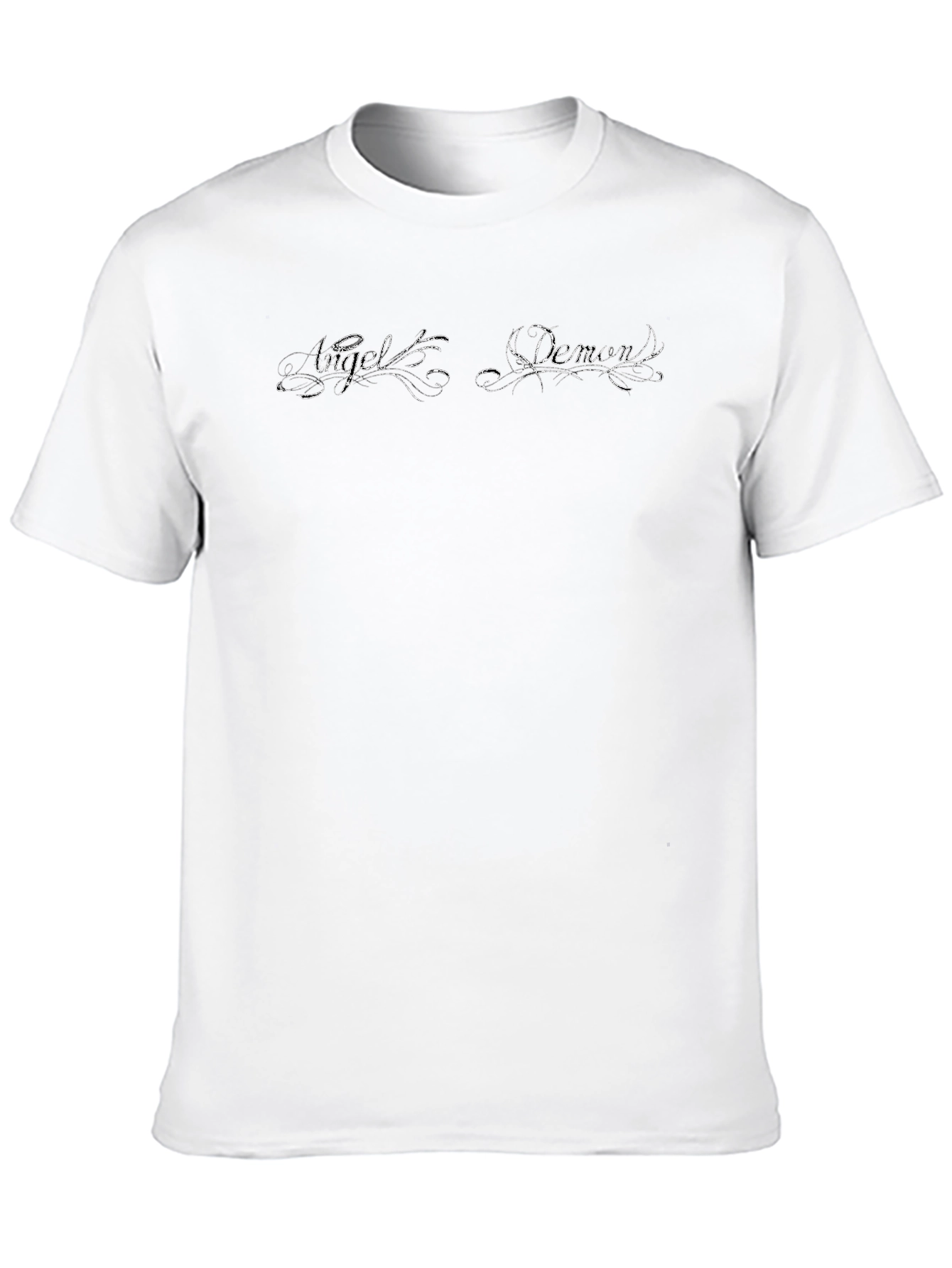 Camiseta Negra Ángel & Demonio Diseño Único