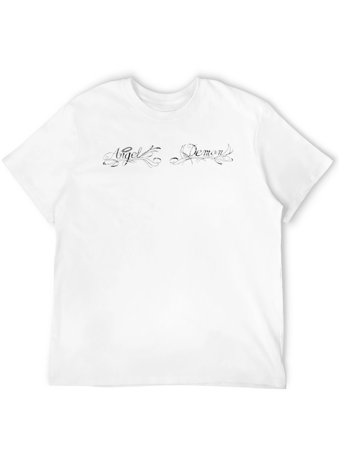 Camiseta Negra Ángel & Demonio Diseño Único