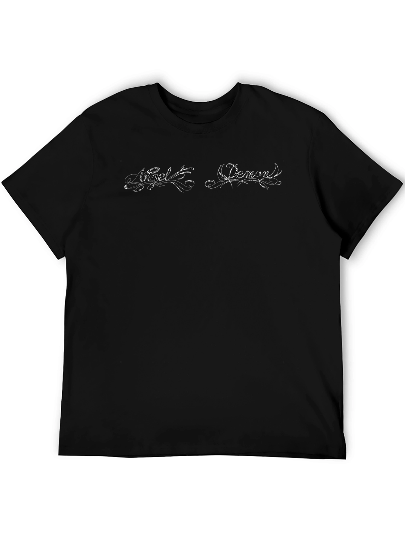 Camiseta Negra Ángel & Demonio Diseño Único