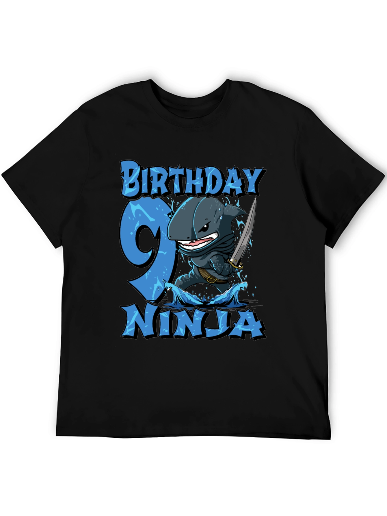 Camiseta Cumpleaños 9 Ninja Tiburón