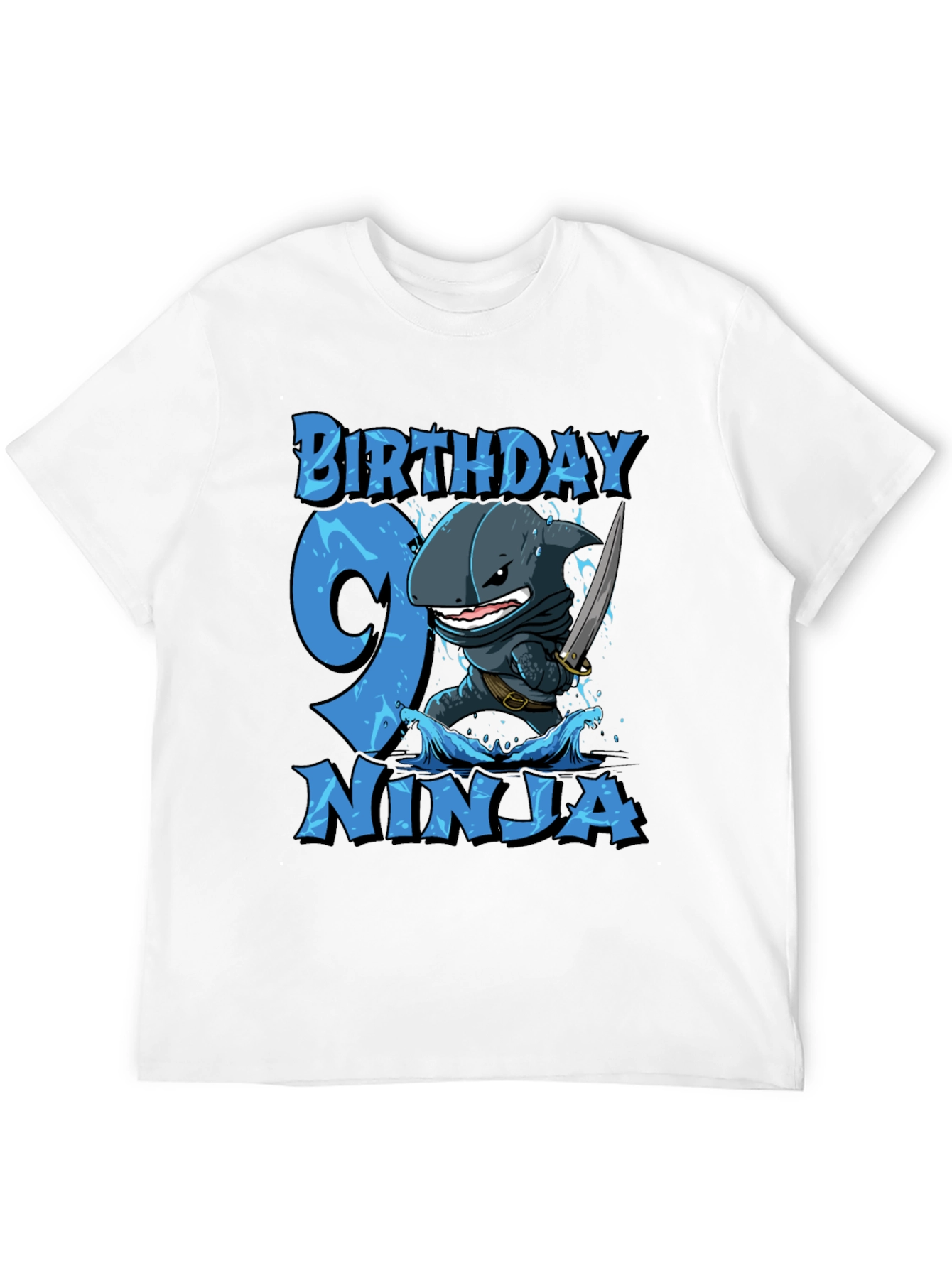 Camiseta Cumpleaños 9 Ninja Tiburón