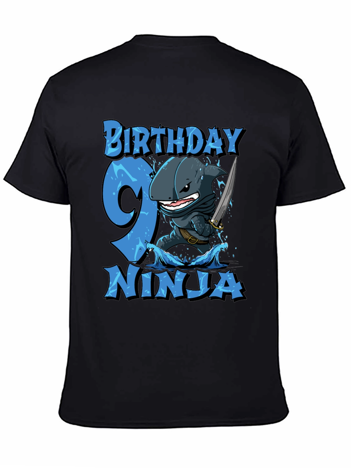 Camiseta Cumpleaños 9 Ninja Tiburón