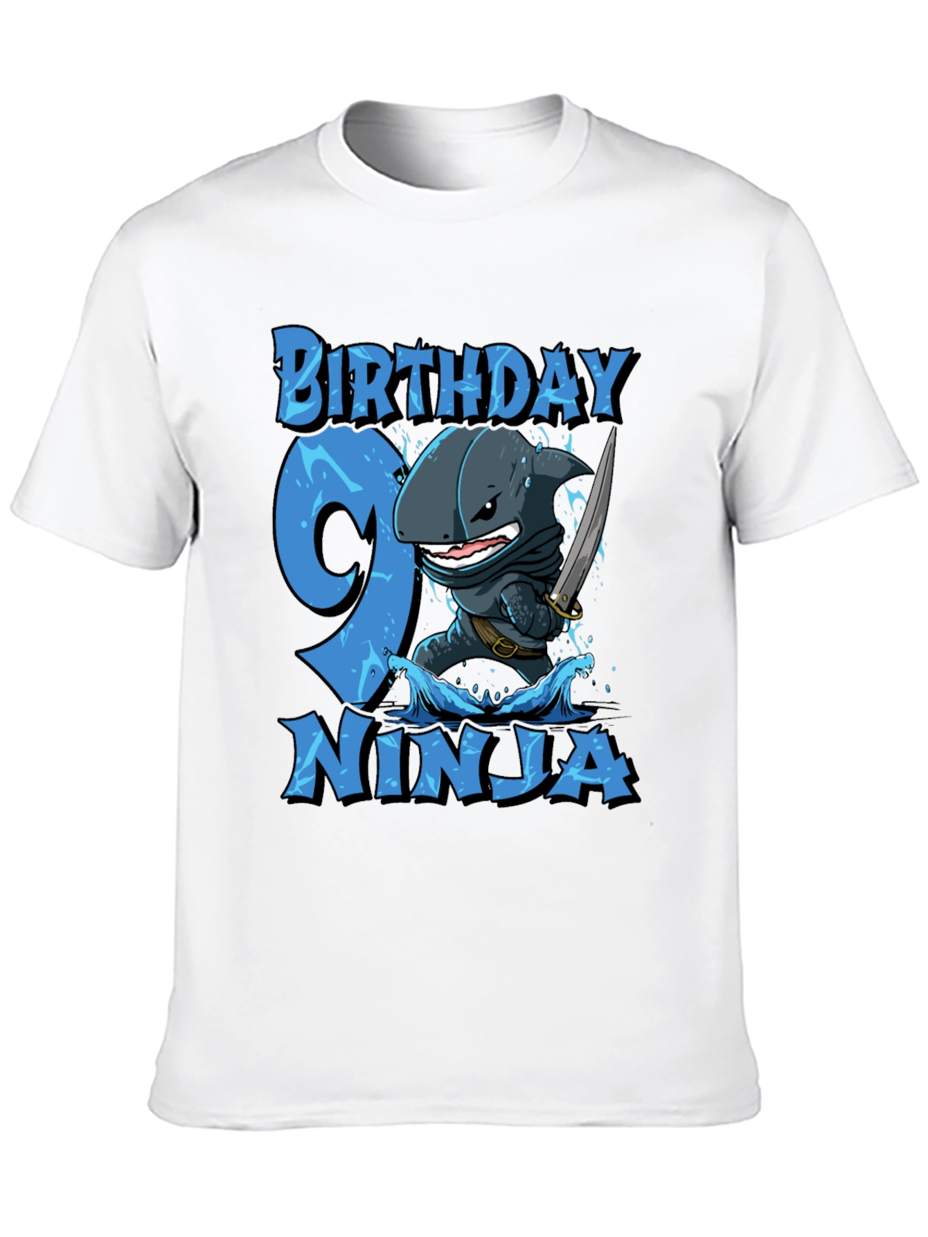 Camiseta Cumpleaños 9 Ninja Tiburón