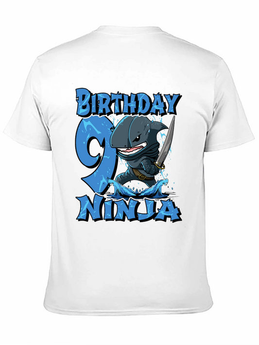 Camiseta Cumpleaños 9 Ninja Tiburón