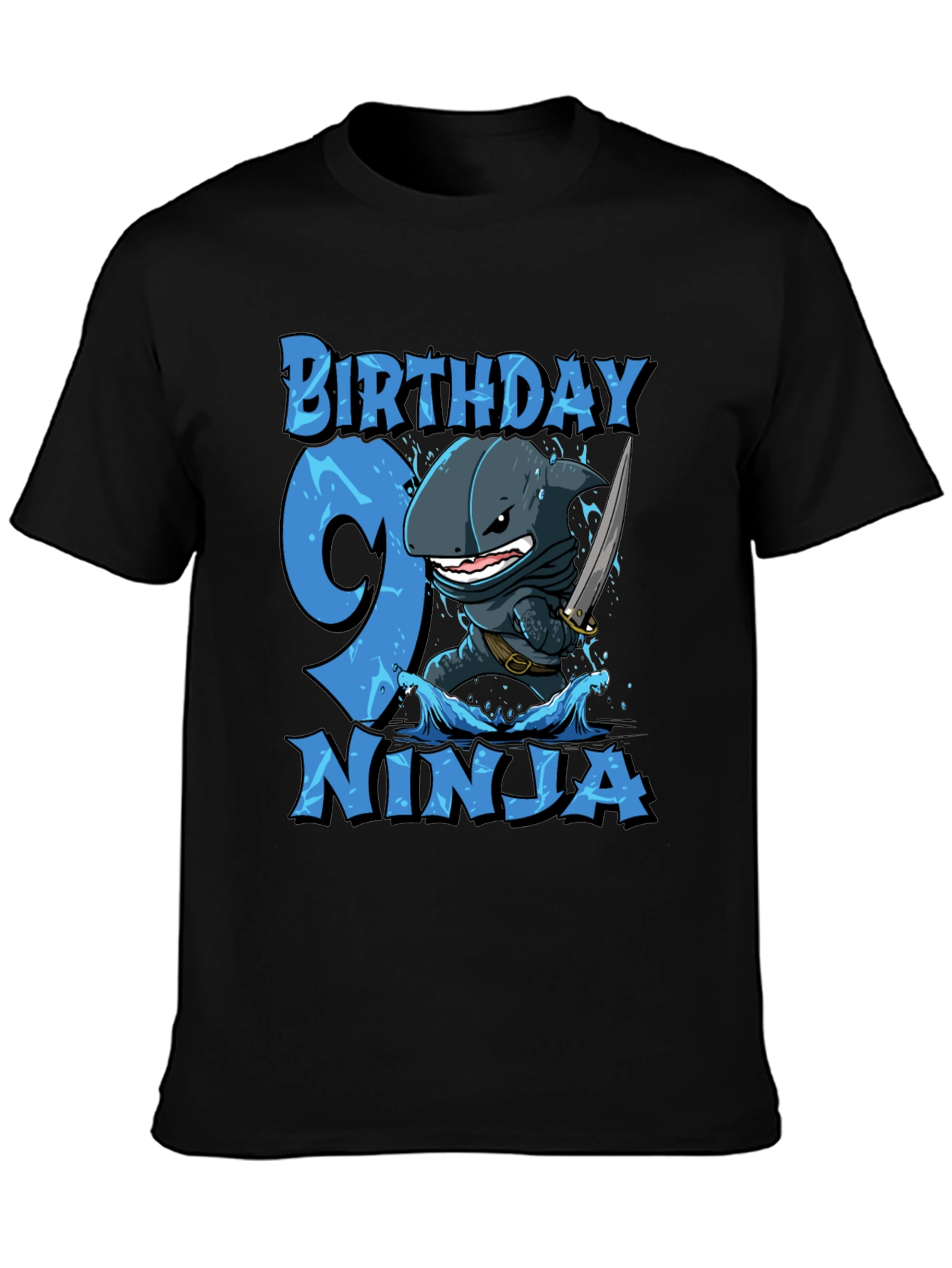 Camiseta Cumpleaños 9 Ninja Tiburón