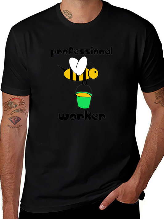 Camiseta Negra Abeja Profesional Trabajador