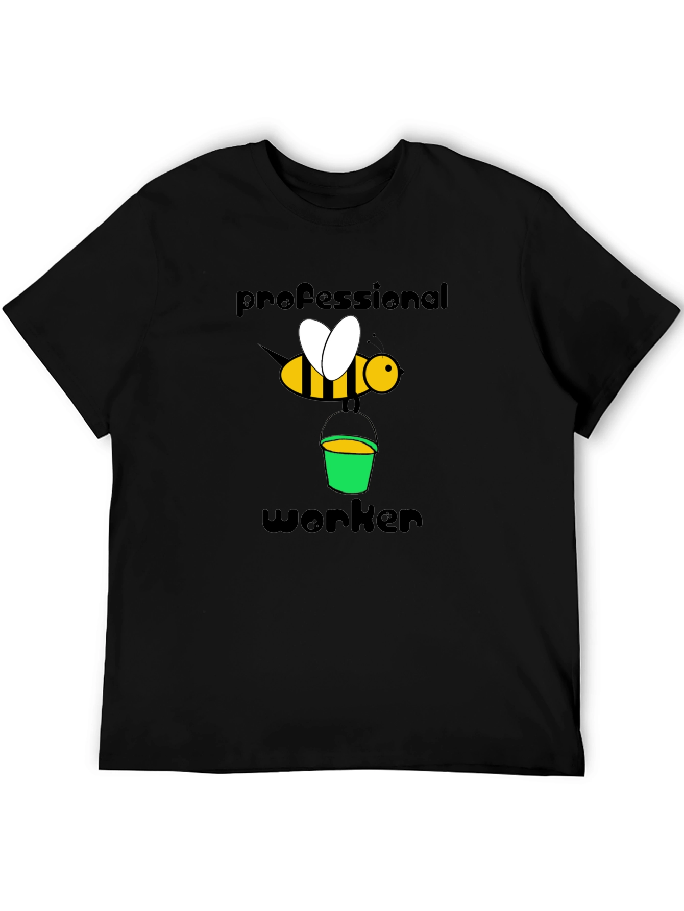 Camiseta Negra Abeja Profesional Trabajador