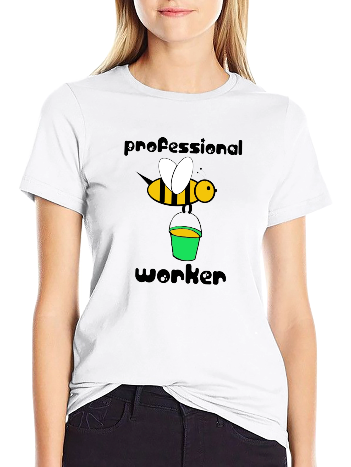 Camiseta Negra Abeja Profesional Trabajador