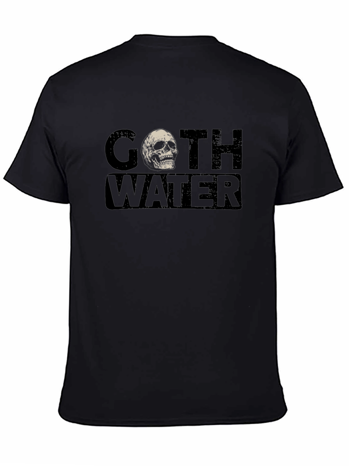 Camiseta Negra Goth Water con Calavera