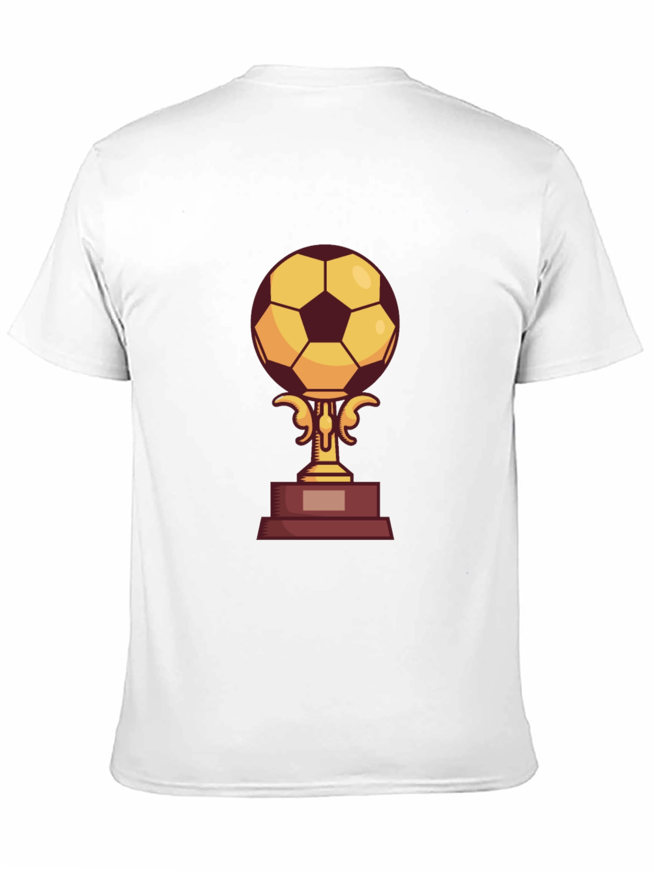 Camiseta Negra con Diseño de Trofeo de Fútbol