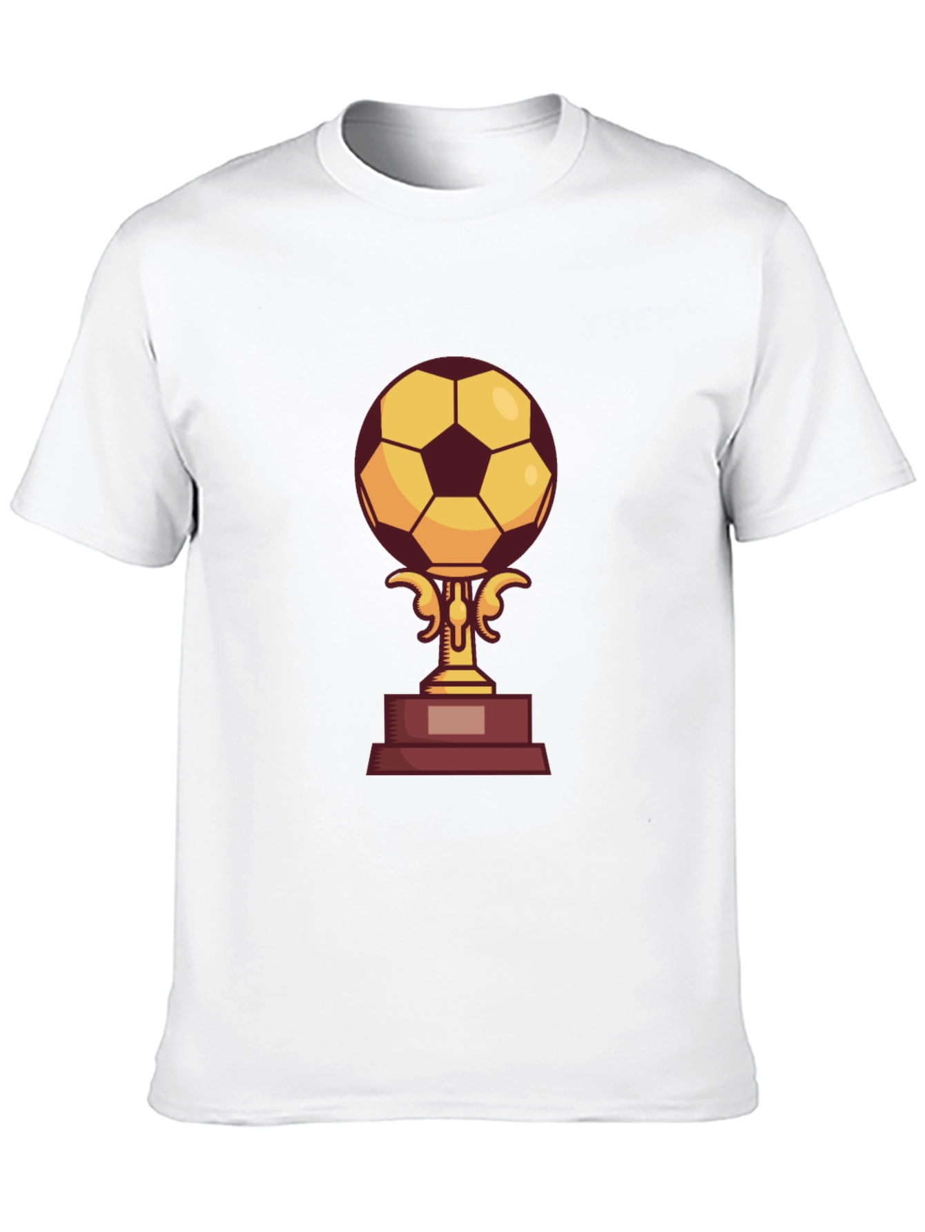 Camiseta Negra con Diseño de Trofeo de Fútbol