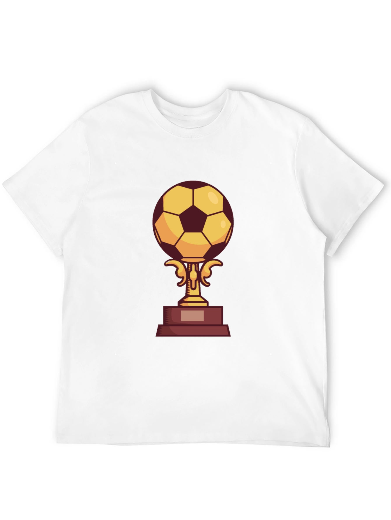 Camiseta Negra con Diseño de Trofeo de Fútbol